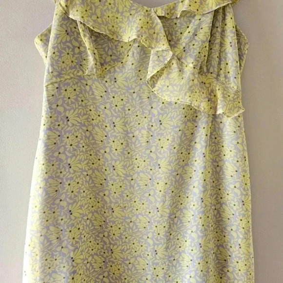 Nanette Lepore Women's Floral Ruffled Midi Dress In Lemon Meringue Size  16. - Picture 13 of 15